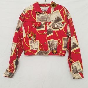 Designer Seventy Y2K Cropped Red Nautical Jacket